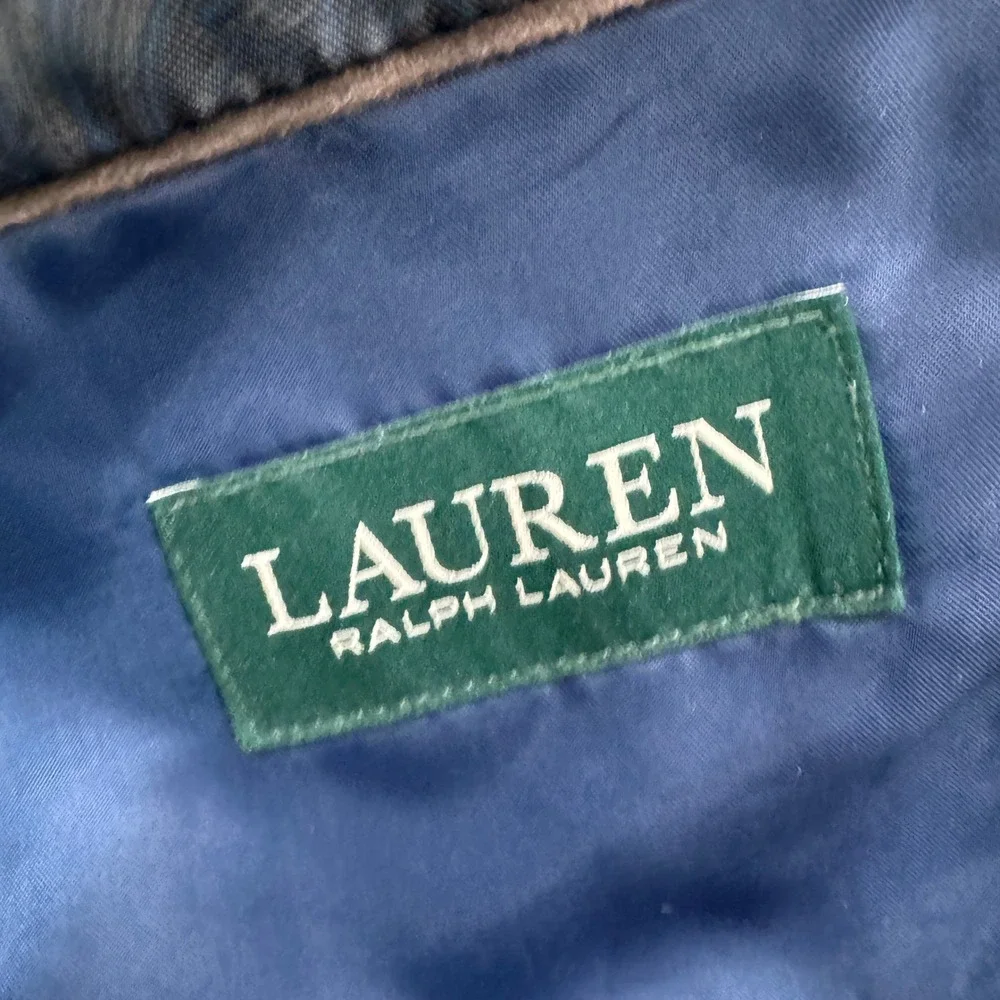 Lauren Ralph Lauren Wool Silk Cashmere Blazer Mens 44L Navy Blue Long Dress‎